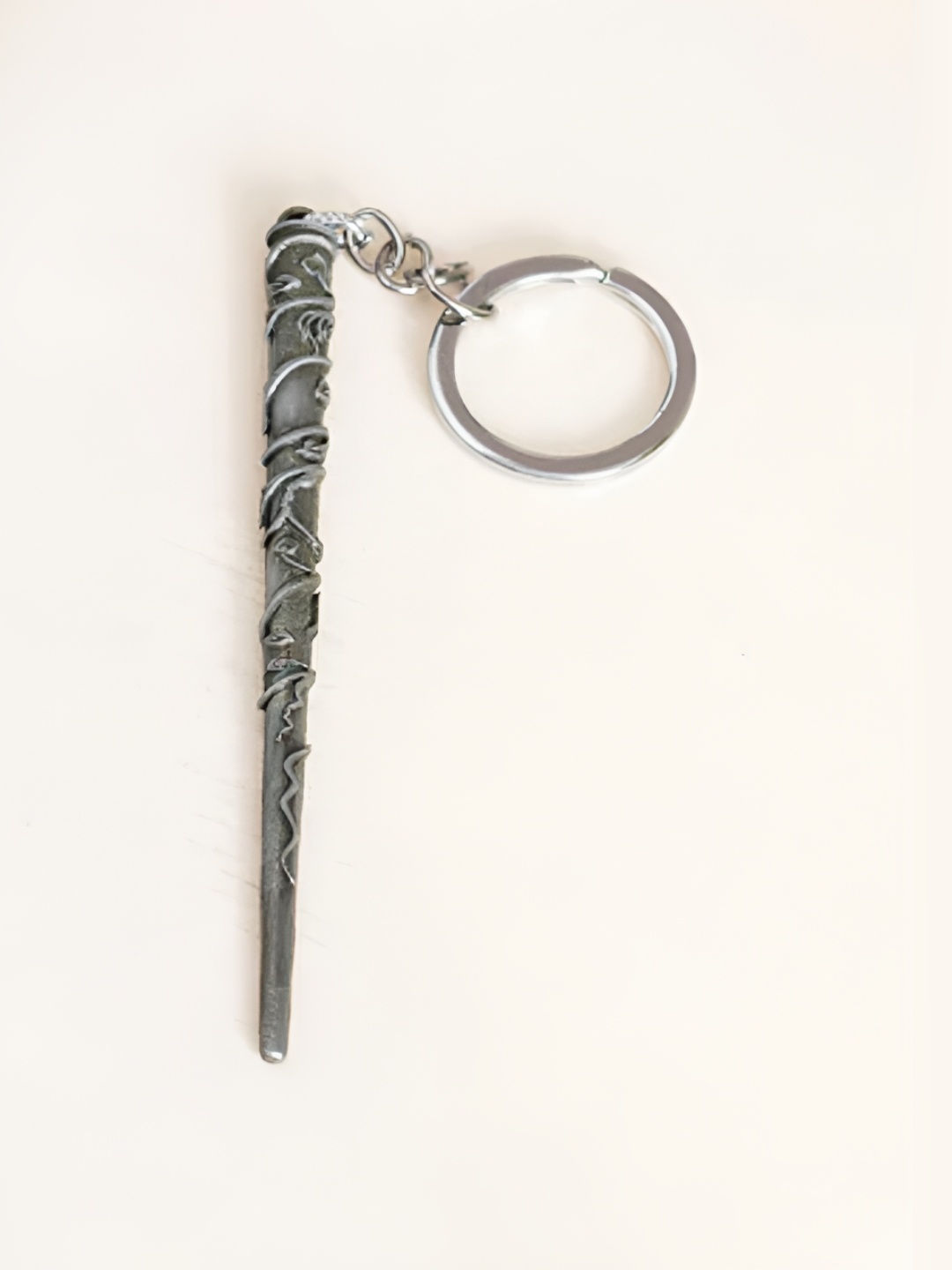 

THEDECORKART Textured Metal Harry Potter Wand Key Chain, Grey