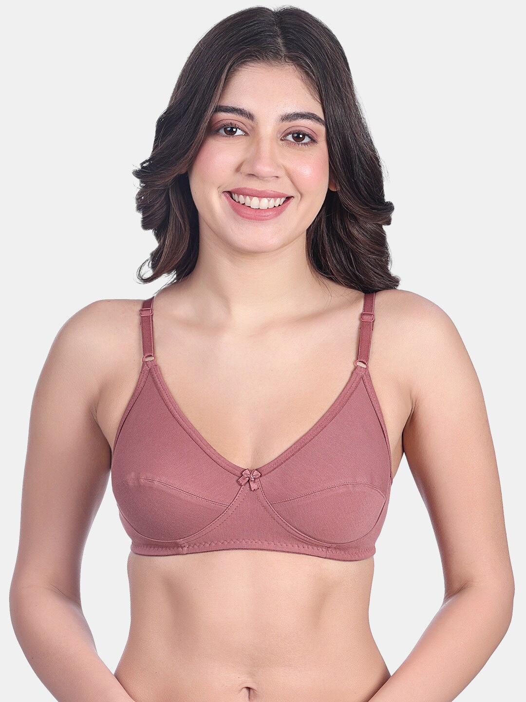 

SKDREAMS Full Coverage Non Padded Non-Wired Everyday Bra-All Day Comfort, Peach