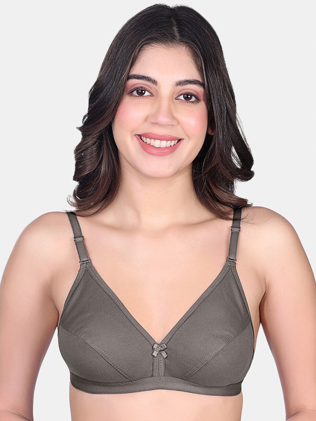 

SKDREAMS Non Padded Non-Wired Cotton Everyday Bra-All Day Comfort, Brown