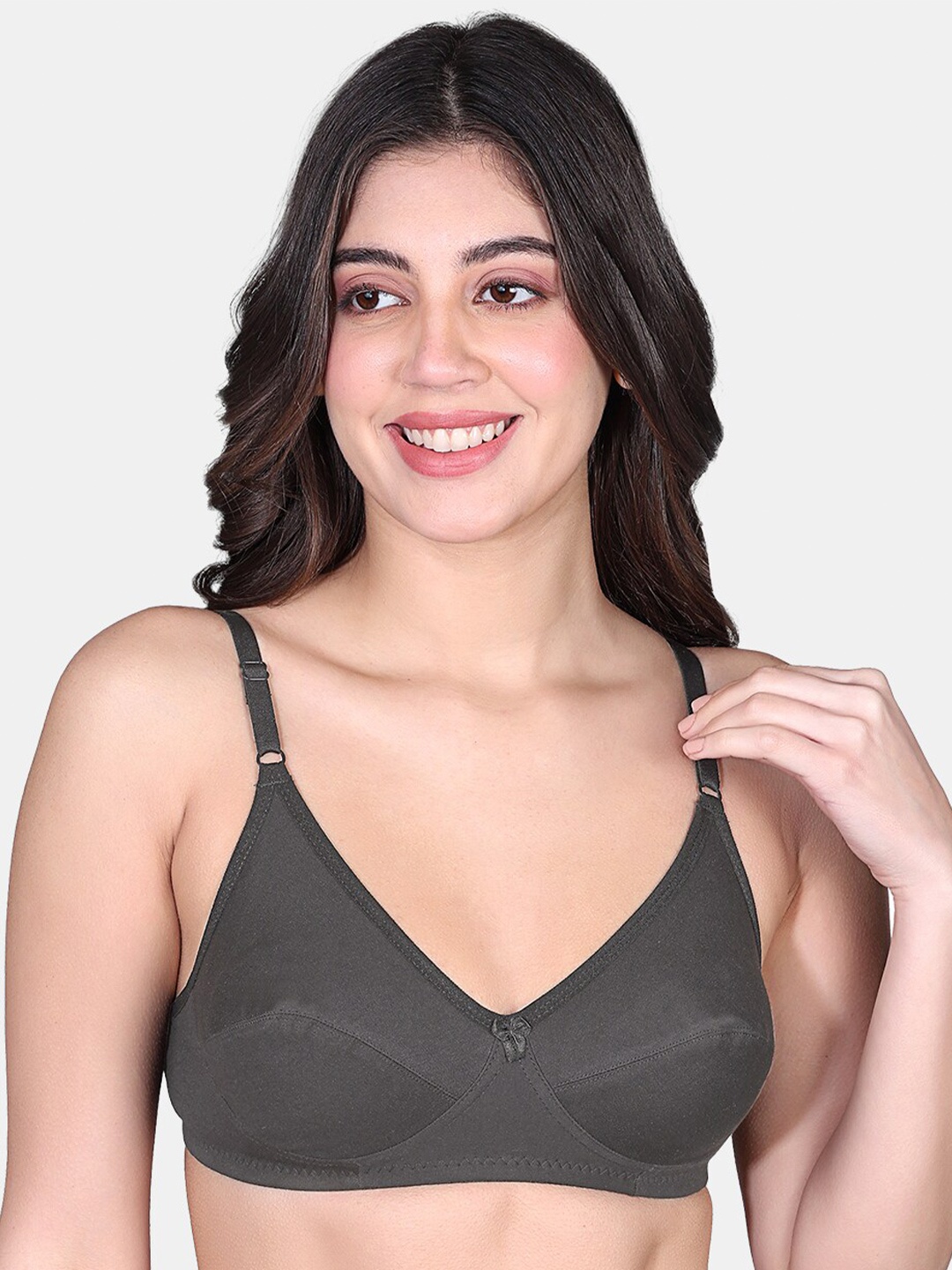 

SKDREAMS Full Coverage Non Padded Non-Wired Cotton Everyday Bra-All Day Comfort, Brown