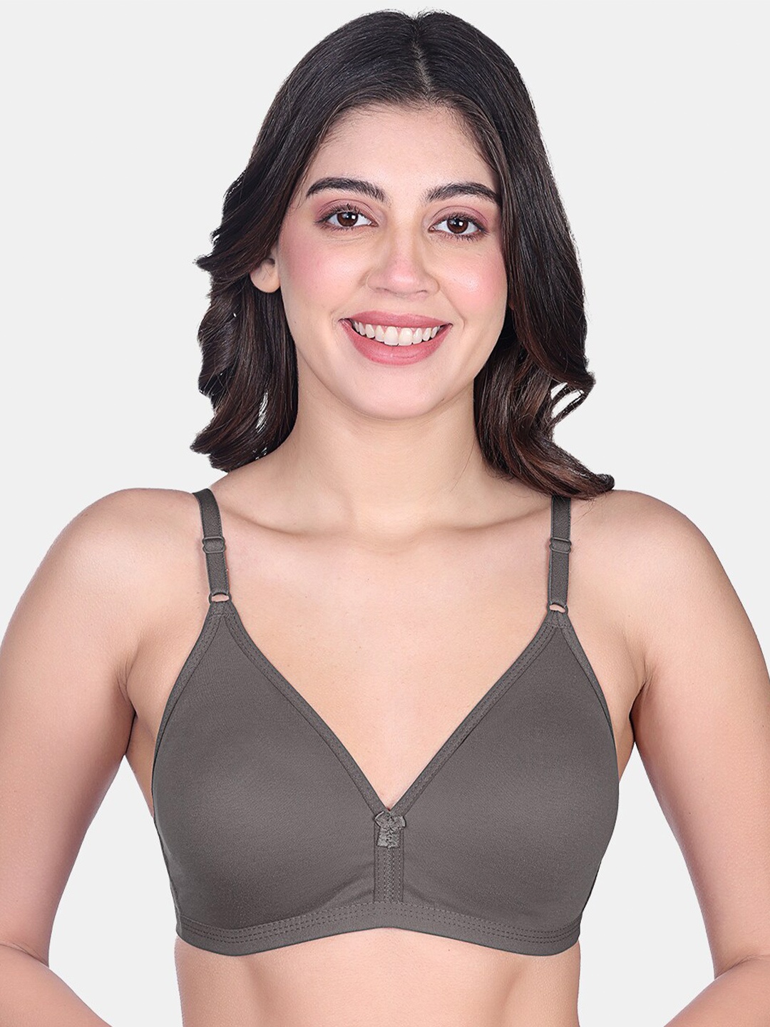 

SKDREAMS Non Padded Non-Wired Cotton Everyday Bra-All Day Comfort, Grey