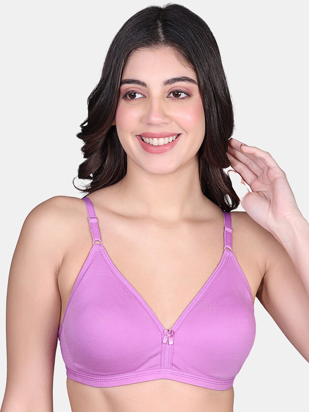 

SKDREAMS Non Padded Non-Wired Seamless T-shirt Bra-All Day Comfort, Lavender