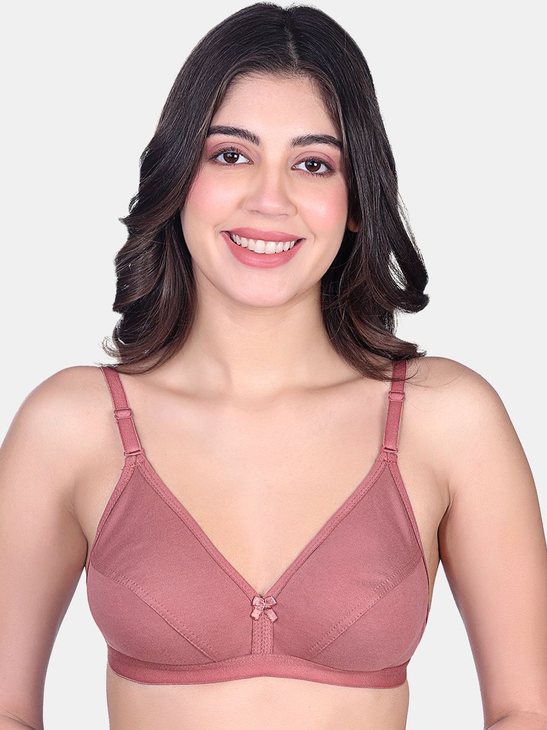 

SKDREAMS Non Padded Non-Wired Super Support Everyday Bra-All Day Comfort, Peach