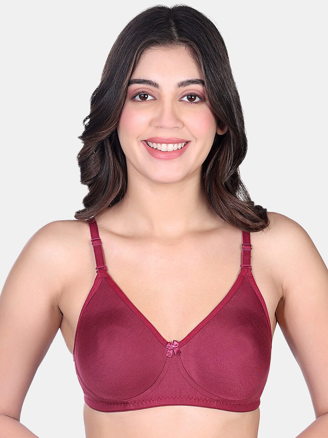 

SKDREAMS Full Coverage Non Padded Non-Wired Seamless T-shirt Bra-All Day Comfort, Red