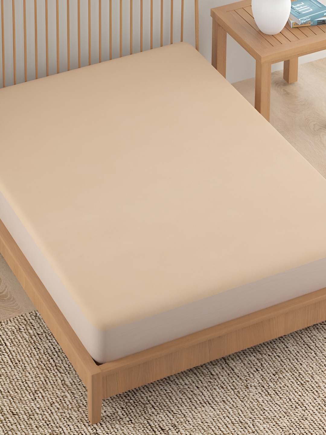 

HOKIPO Beige Water Resistant Fitted Mattress Protector