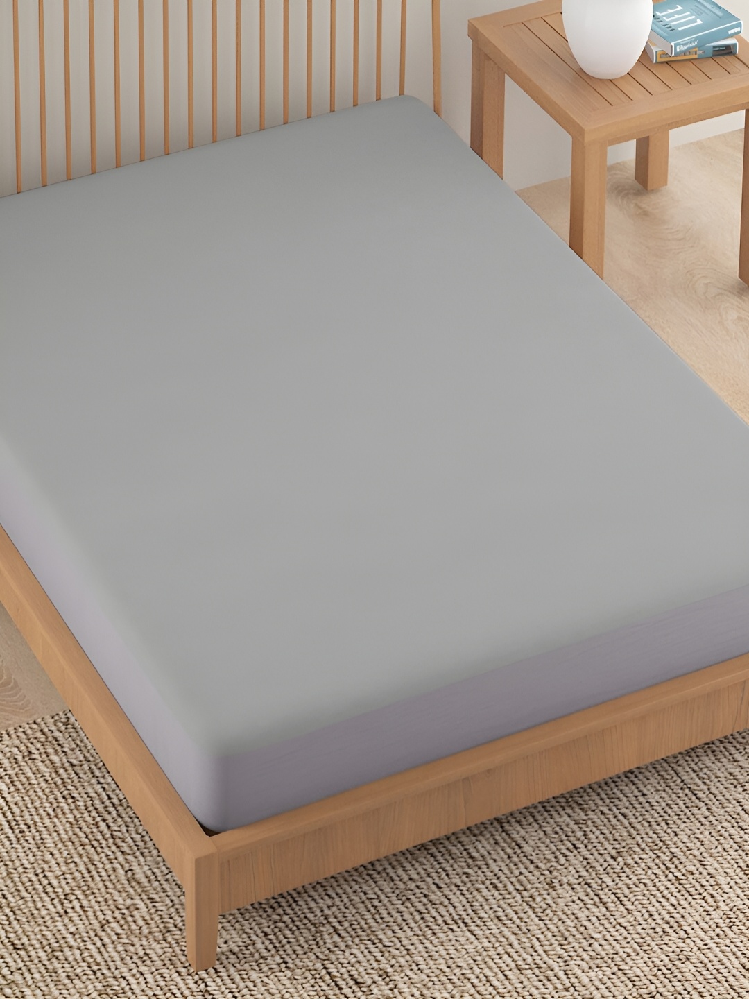 

HOKIPO Grey Water Resistant Fitted Mattress Protector
