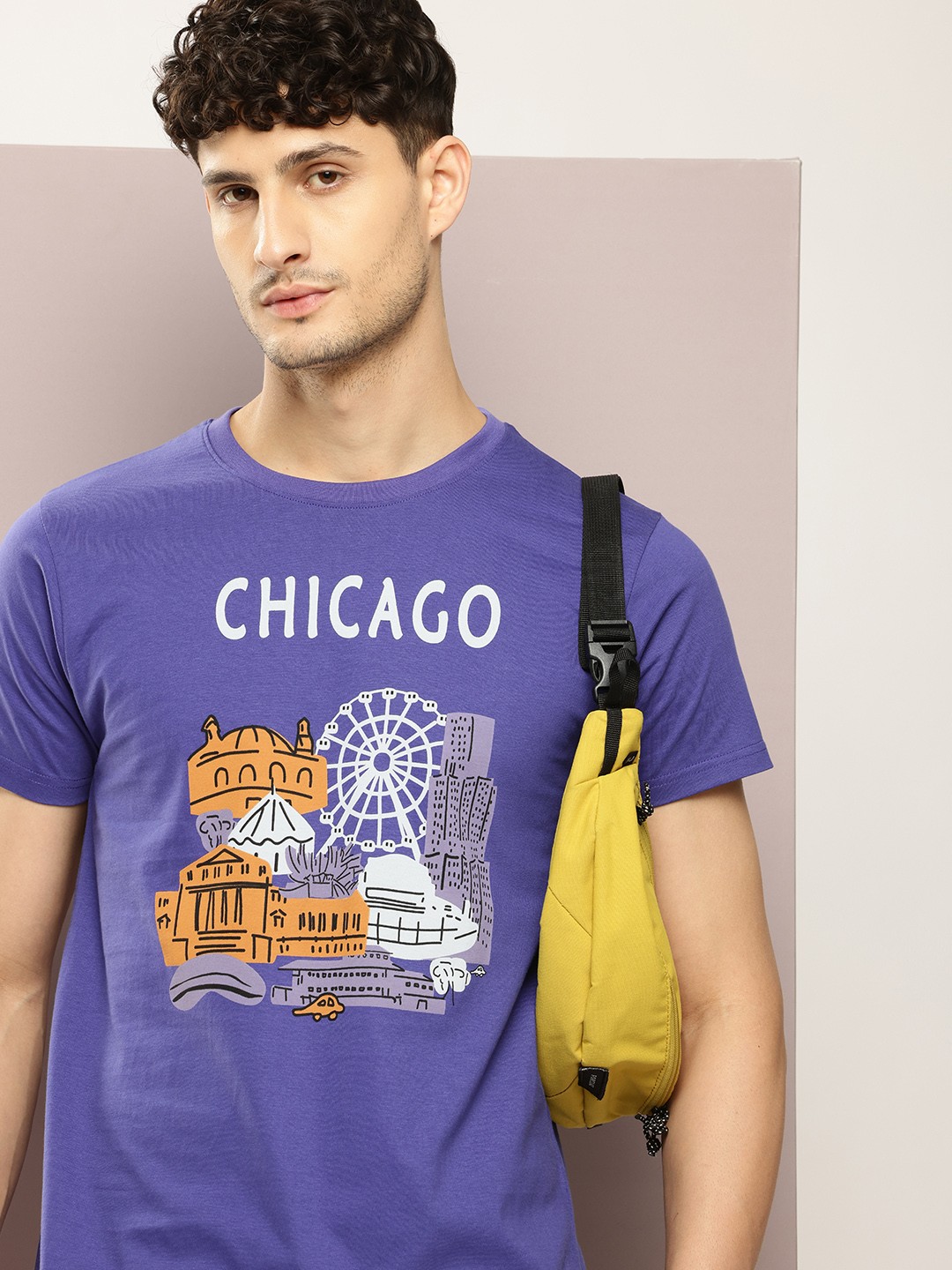 

DILLINGER Men Printed Pure Cotton T-shirt, Navy blue