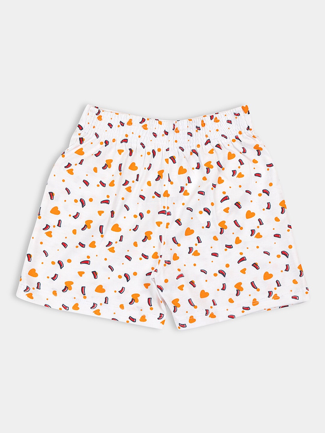 

PAMPOLINA Girls Conversational Printed Cotton Regular Shorts, White