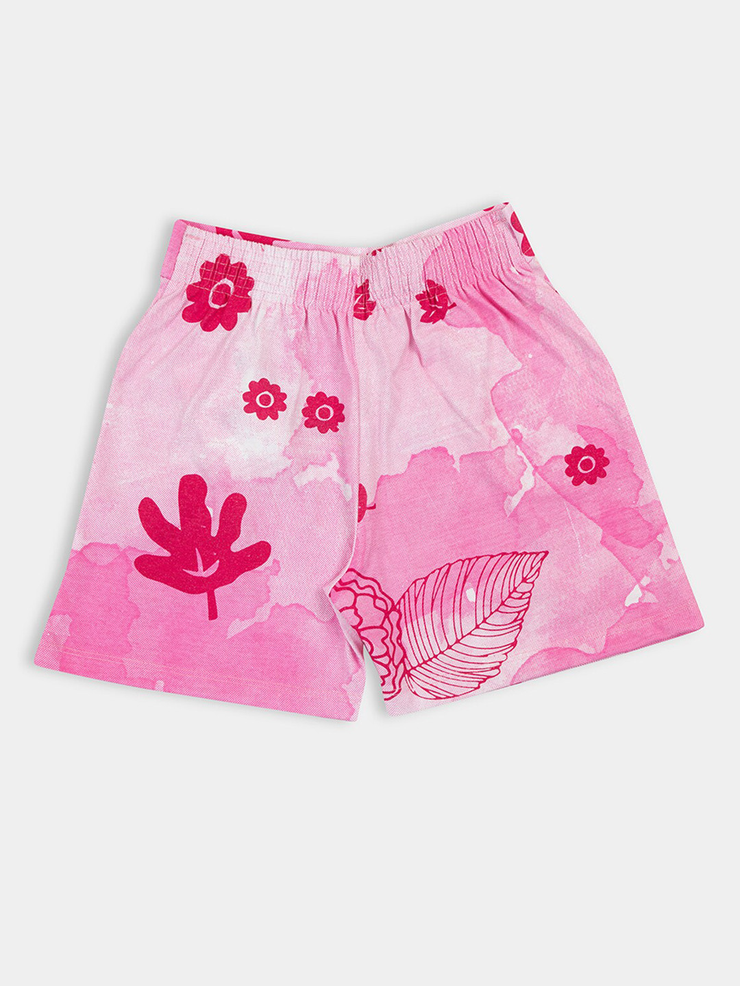 

PAMPOLINA Girls Floral Printed Cotton Regular Shorts, Pink