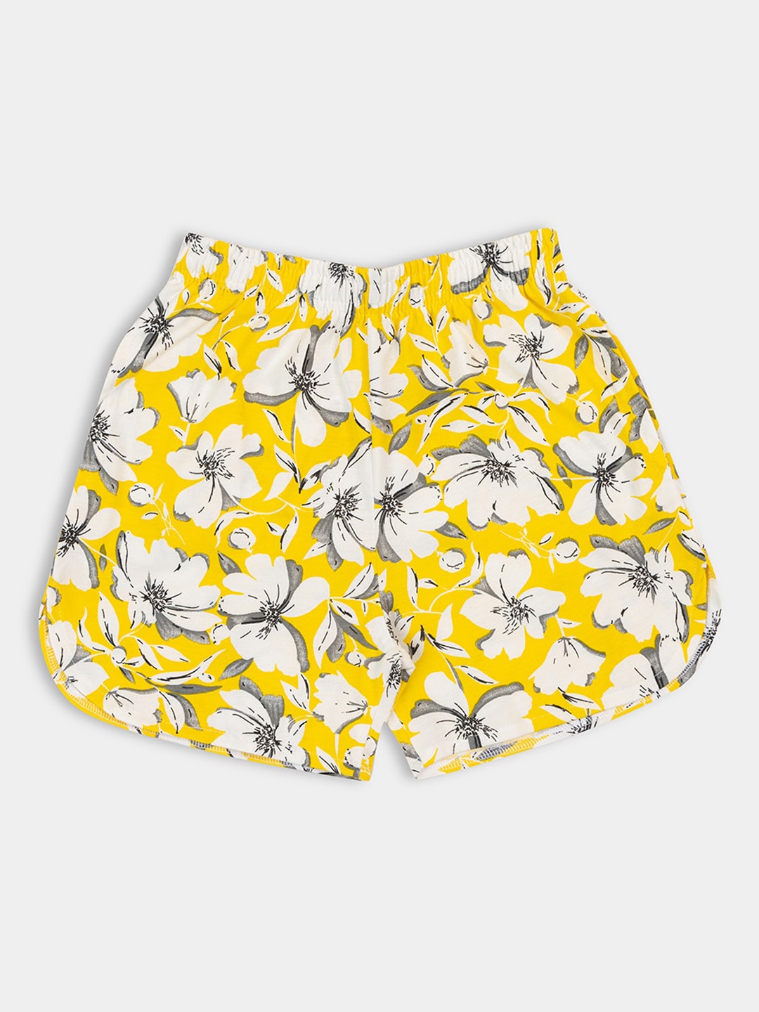

PAMPOLINA Girls Floral Printed Cotton Regular Shorts, Yellow