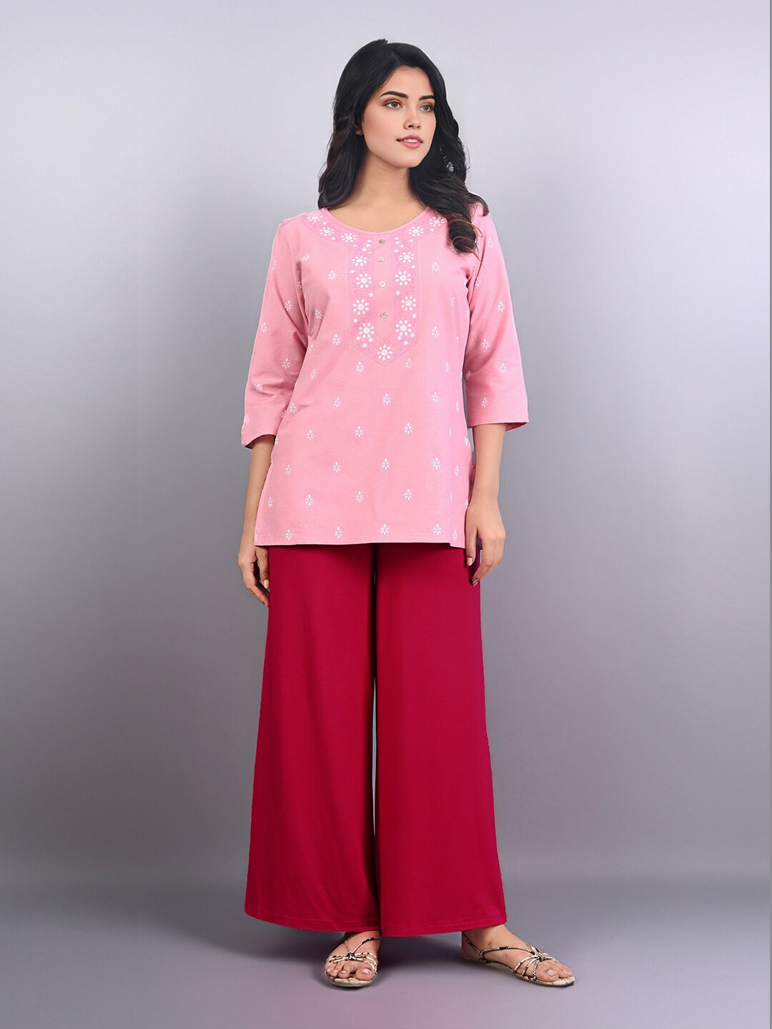 

LYRA Wide Leg Knitted Palazzos, Fuchsia