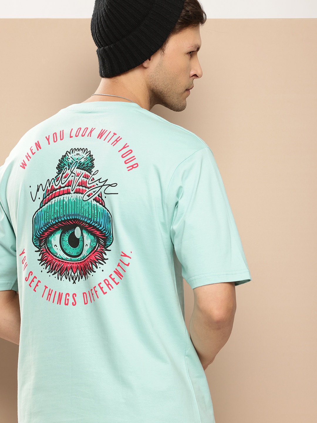 

Difference of Opinion Men Printed Pure Cotton T-shirt, Green