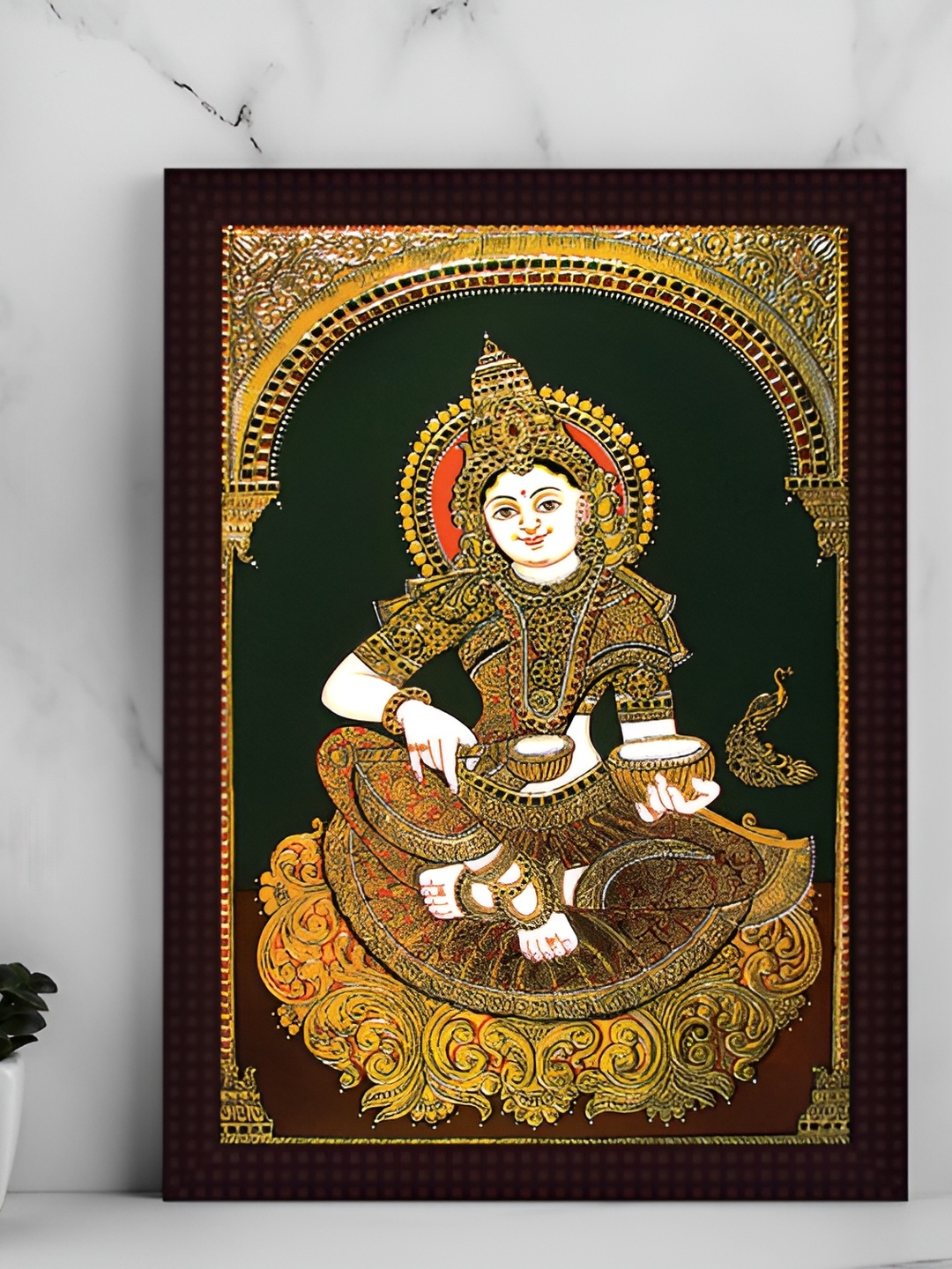 

Tamatina Green & Yellow Printed Canvas Wall Art