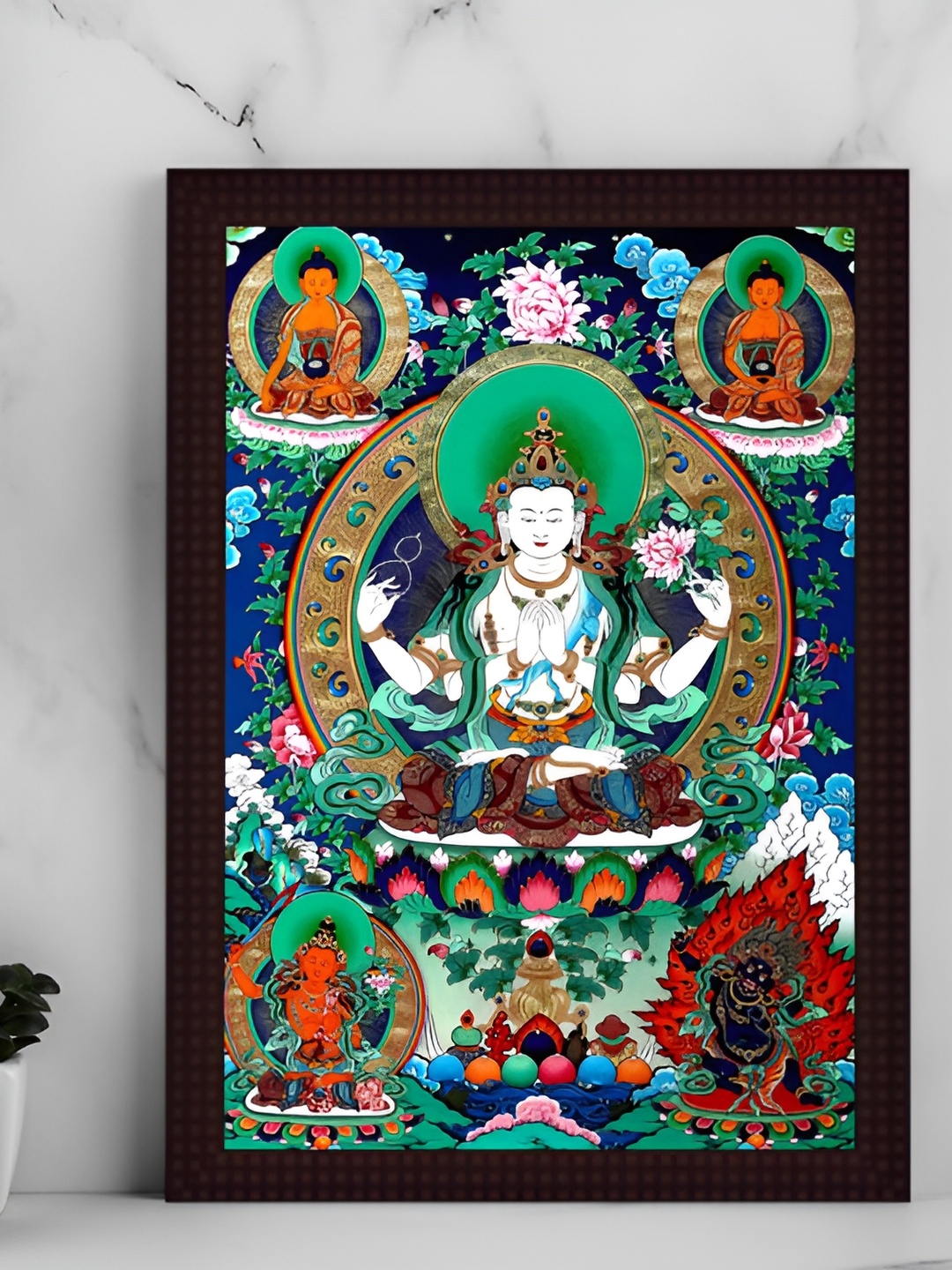 

Tamatina Blue & Green Printed Canvas Wall Art