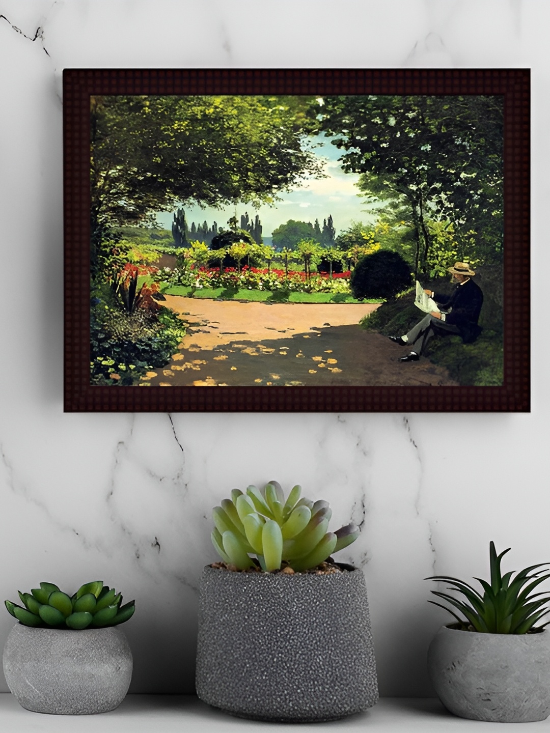

Tamatina Green & Beige Printed Canvas Wall Art