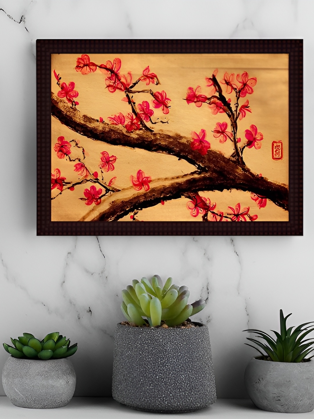 

Tamatina Beige & Pink Printed Wooden Wall Art