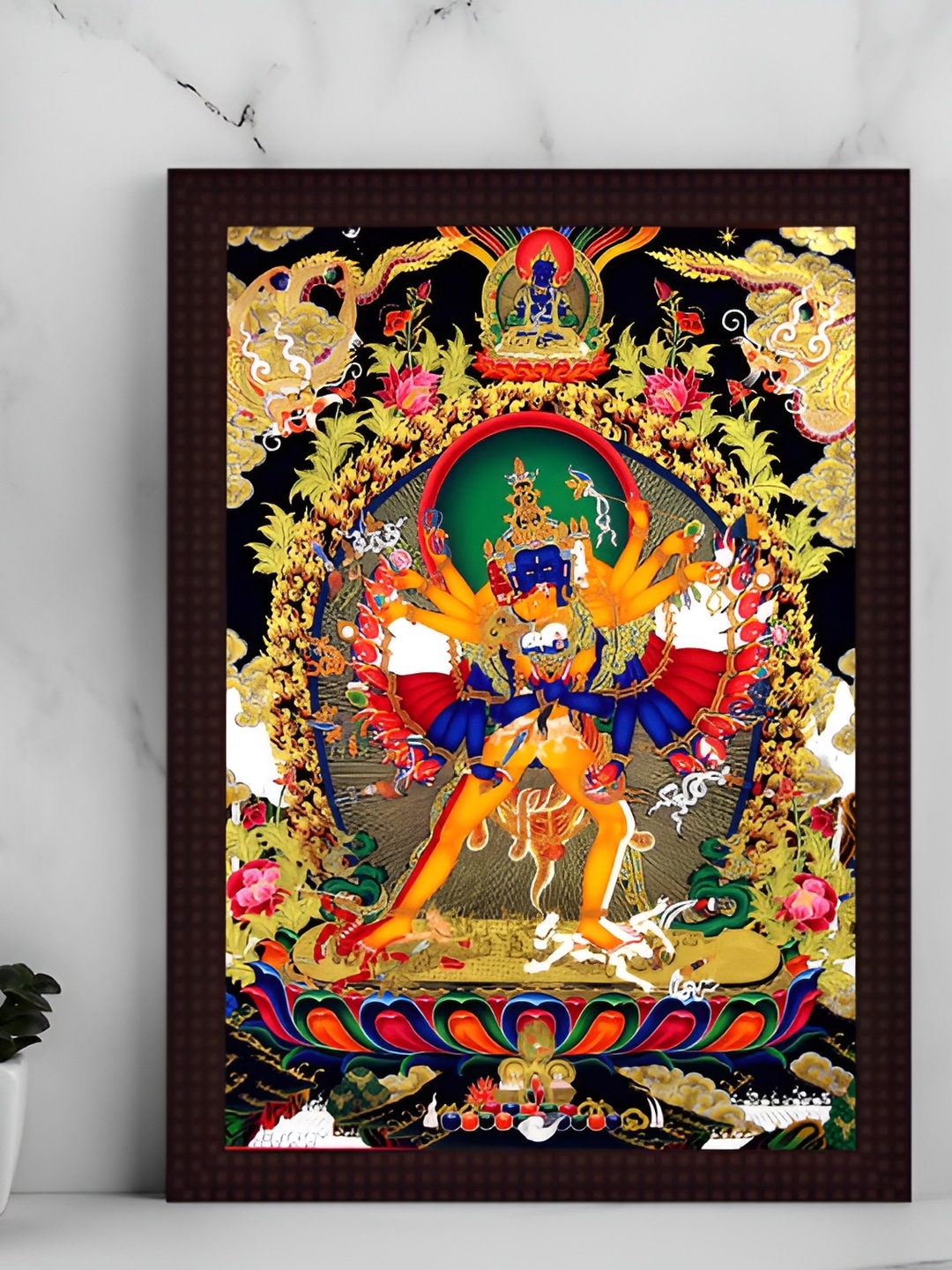 

Tamatina Black & Yellow Printed Wooden Wall Art