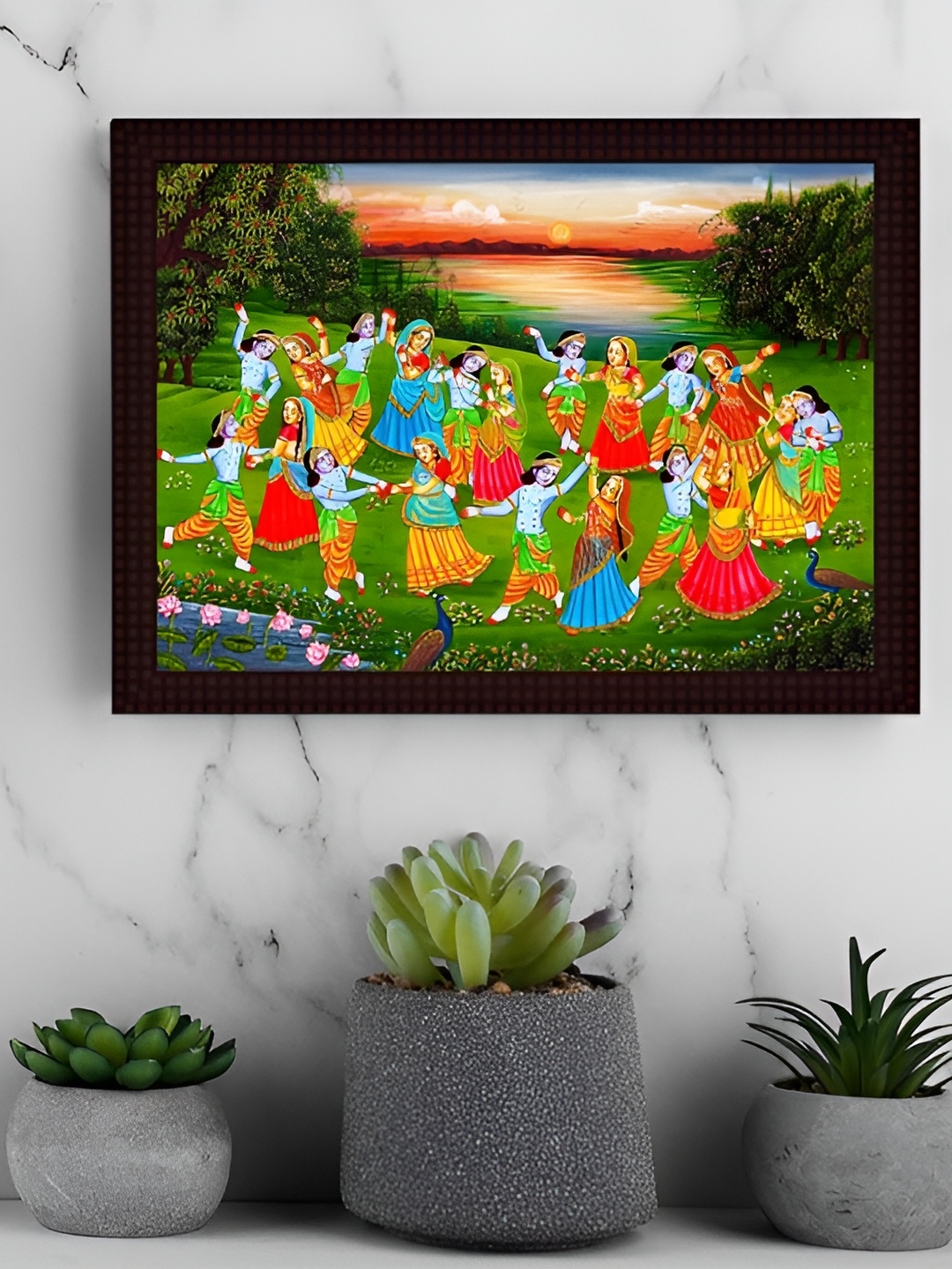 

Tamatina Black & Yellow Wooden Religious Wall Painting Art