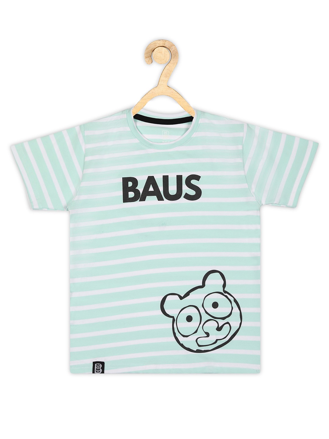 

BAESD Boys Striped Round Neck Cotton T-shirt, Sea green