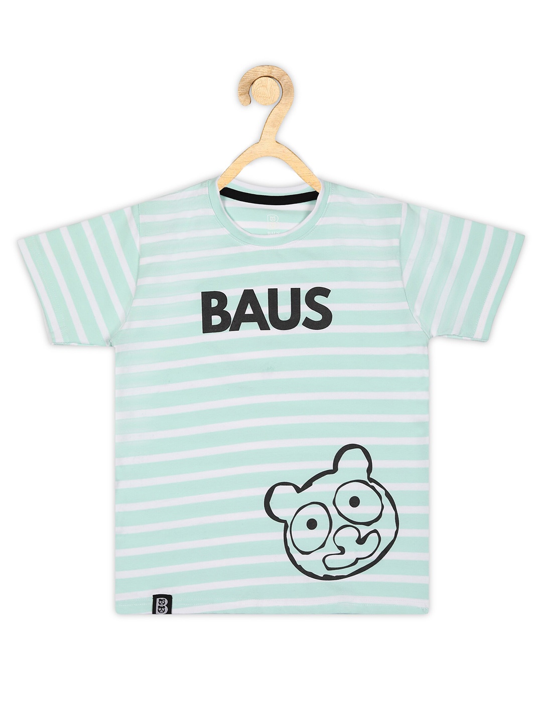 

BAESD Boys Striped Round Neck Cotton T-shirt, Sea green