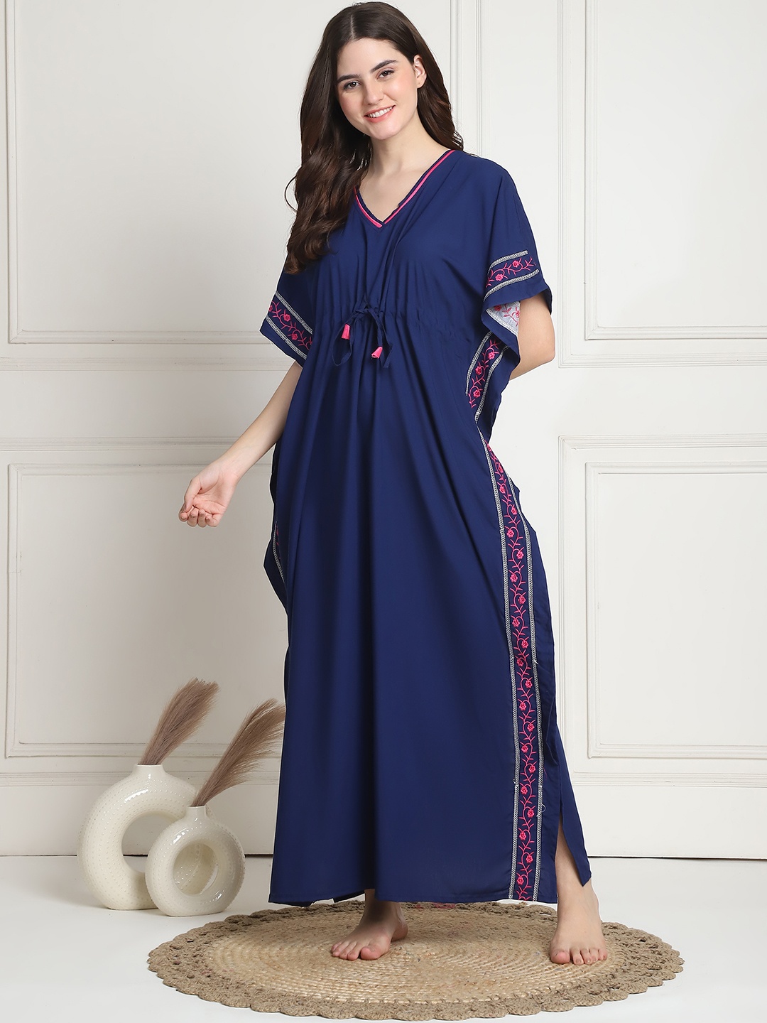 

Secret Wish Maxi Kaftan Nightdress, Blue