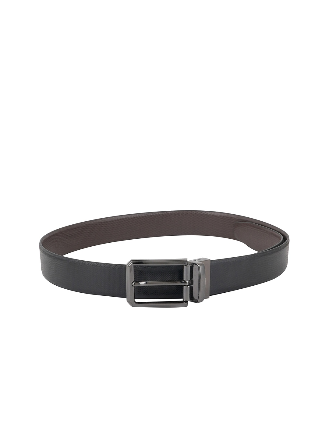 

Style Shoes Men Textured Leather Reversible Formal Belt, Black