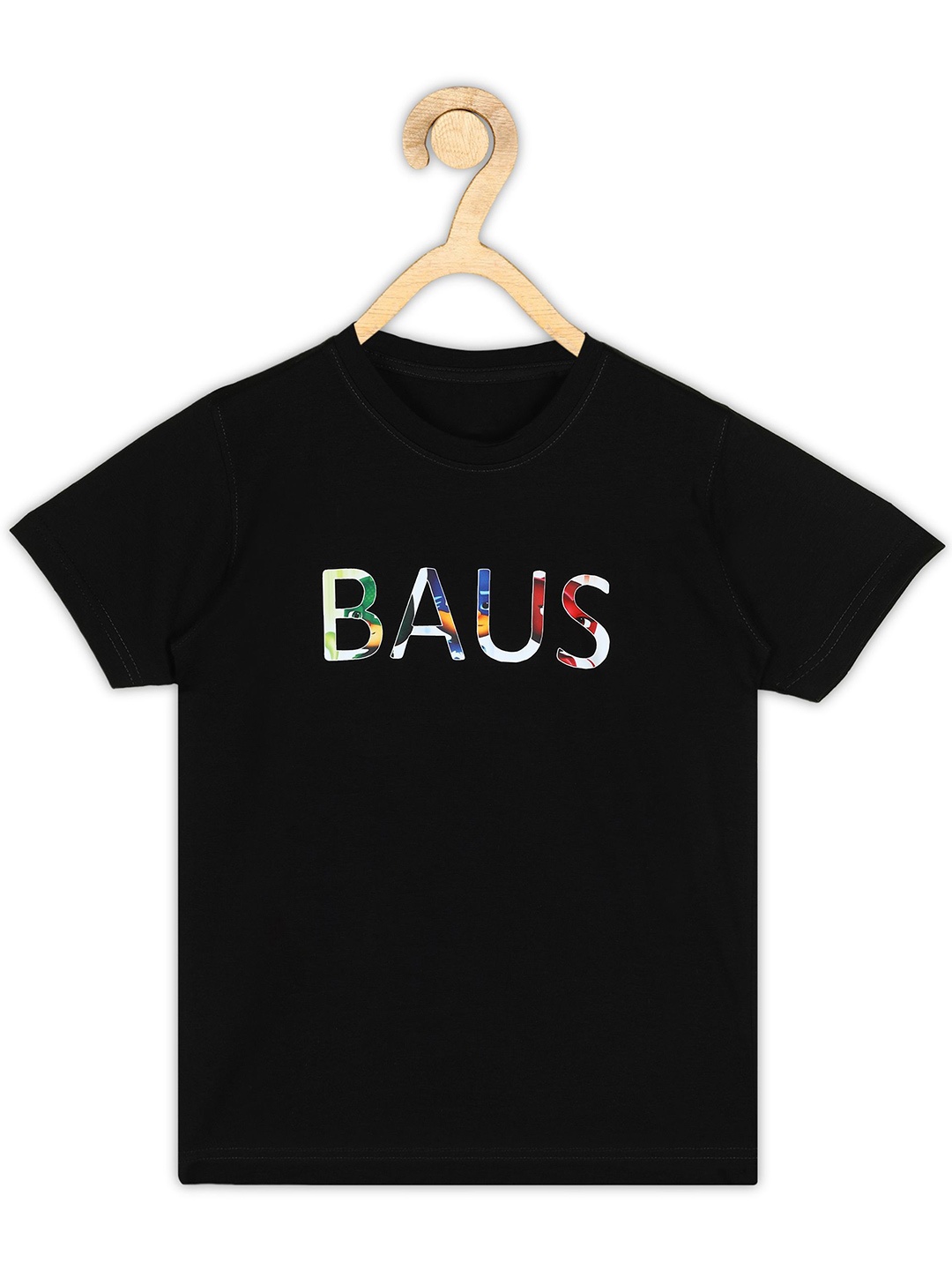 

BAESD Boys Typography Printed Cotton T-shirt, Black