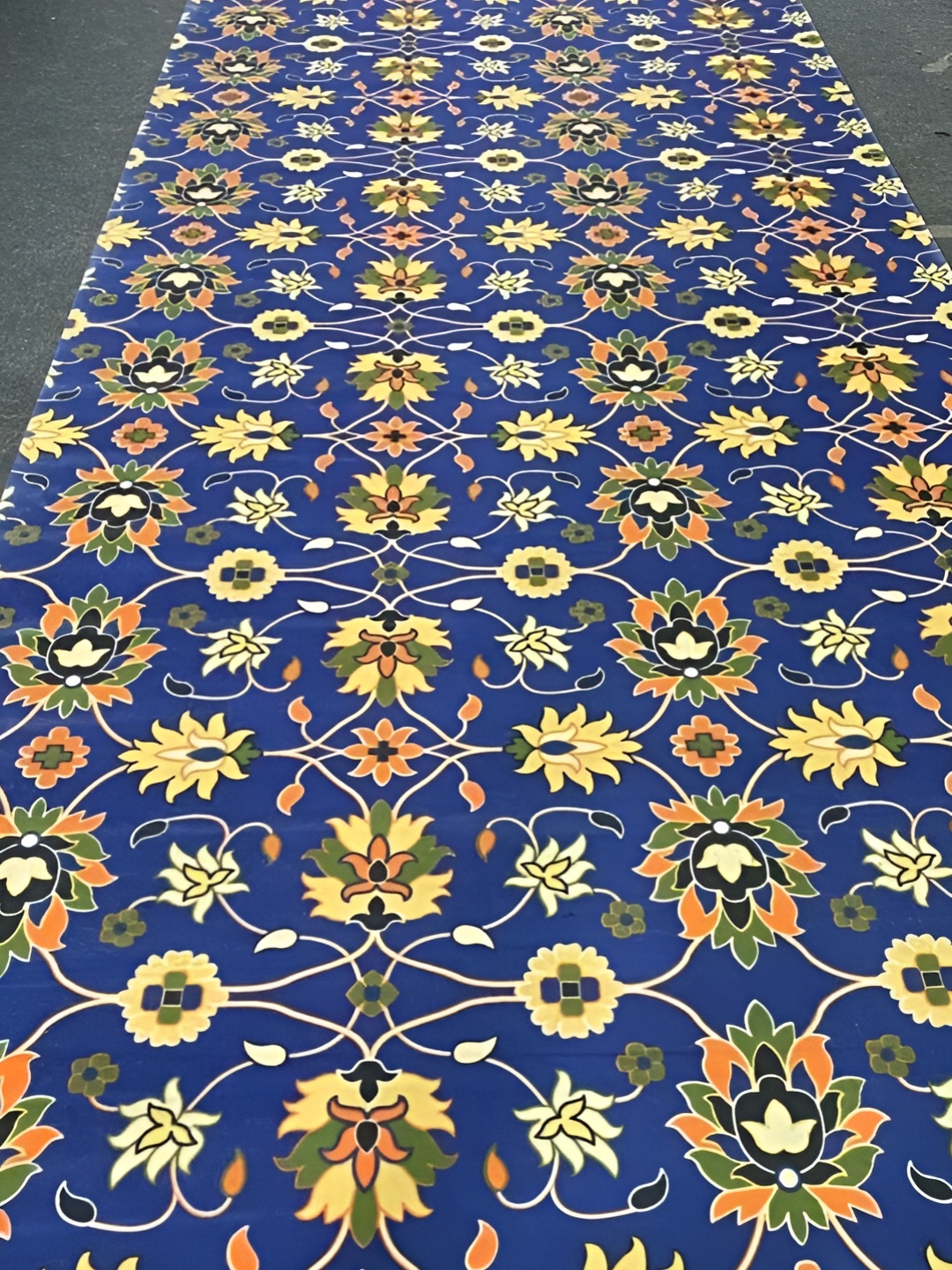 

Safiya Carpet Blue Floral Water Resistant Nylon Carpet