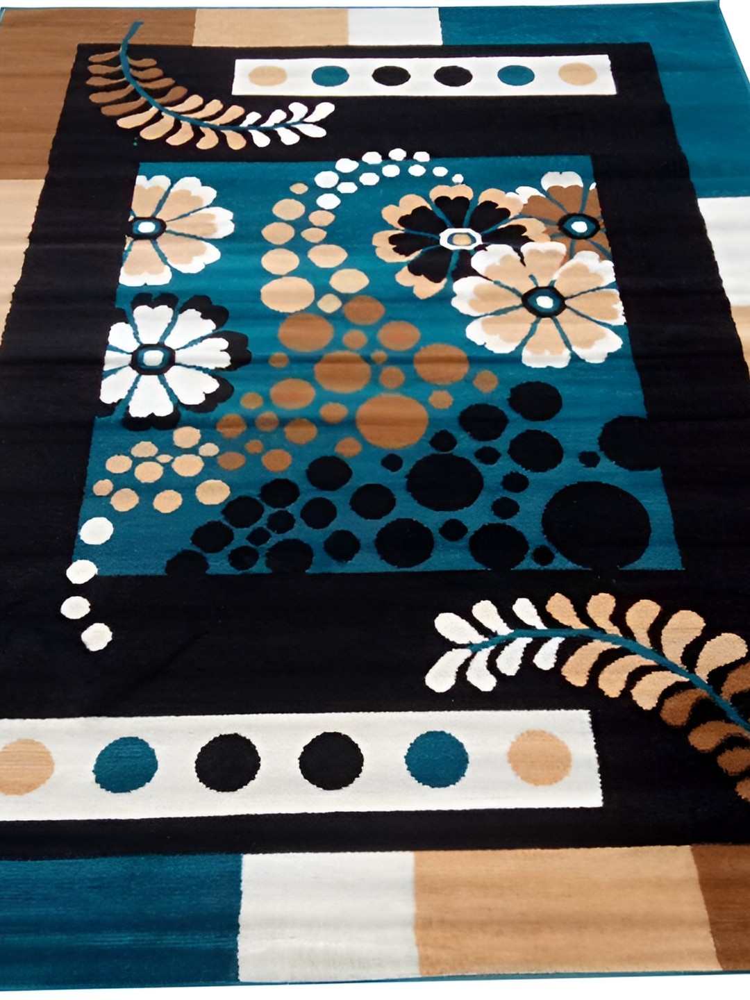 

Safiya Carpet Blue & Brown Floral Water Resistant Carpets