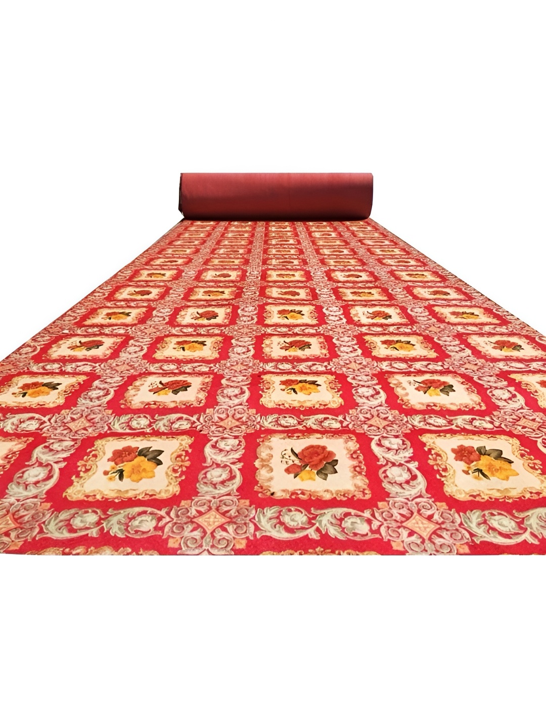 

Safiya Carpet Red & Yellow Floral Water Resistant Carpets