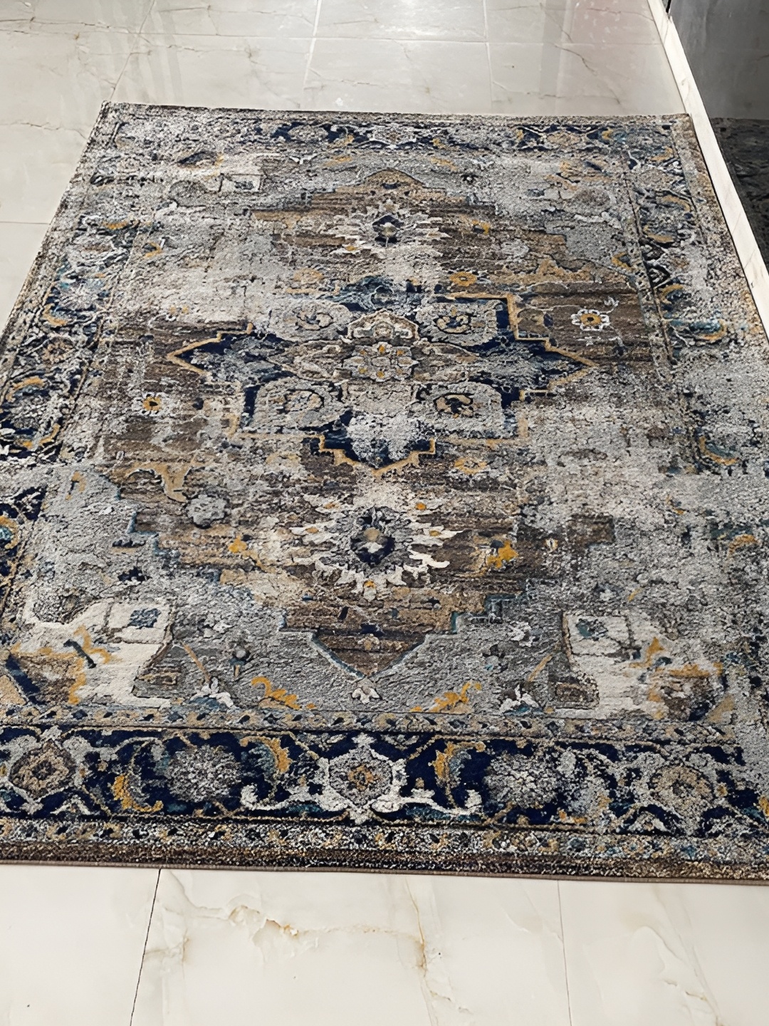 

Safiya Carpet Navy Blue Abstract Water Resistant Carpets