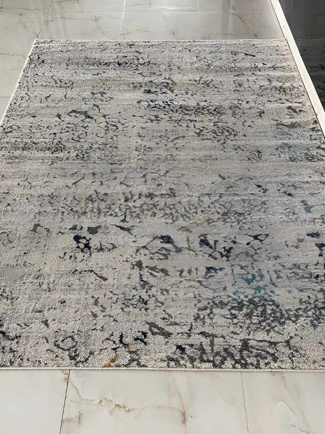 

Safiya Carpet Grey & Blue Abstract Water Resistant Carpets