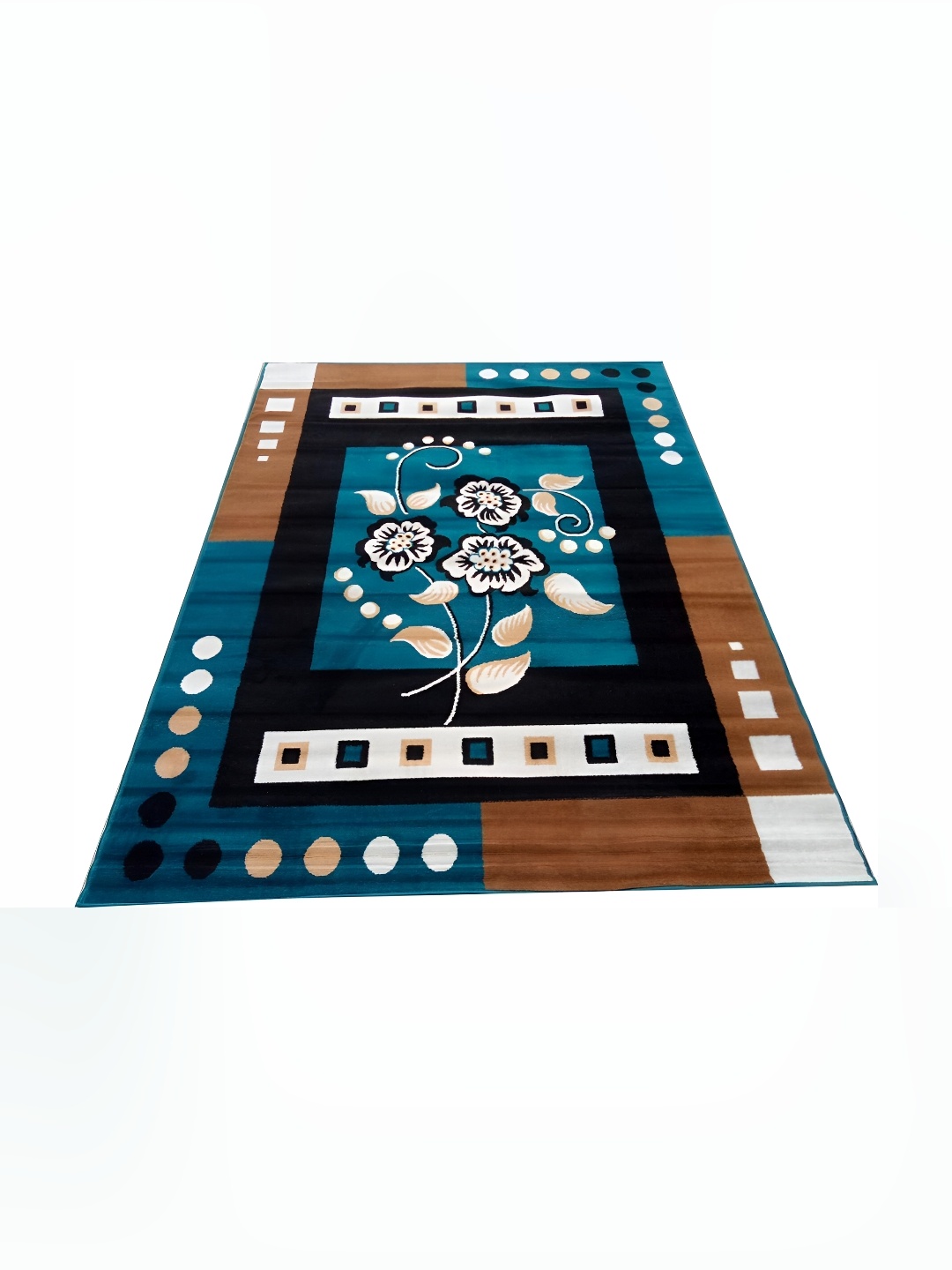 

Safiya Carpet Blue & Brown Floral Water Resistant Carpets