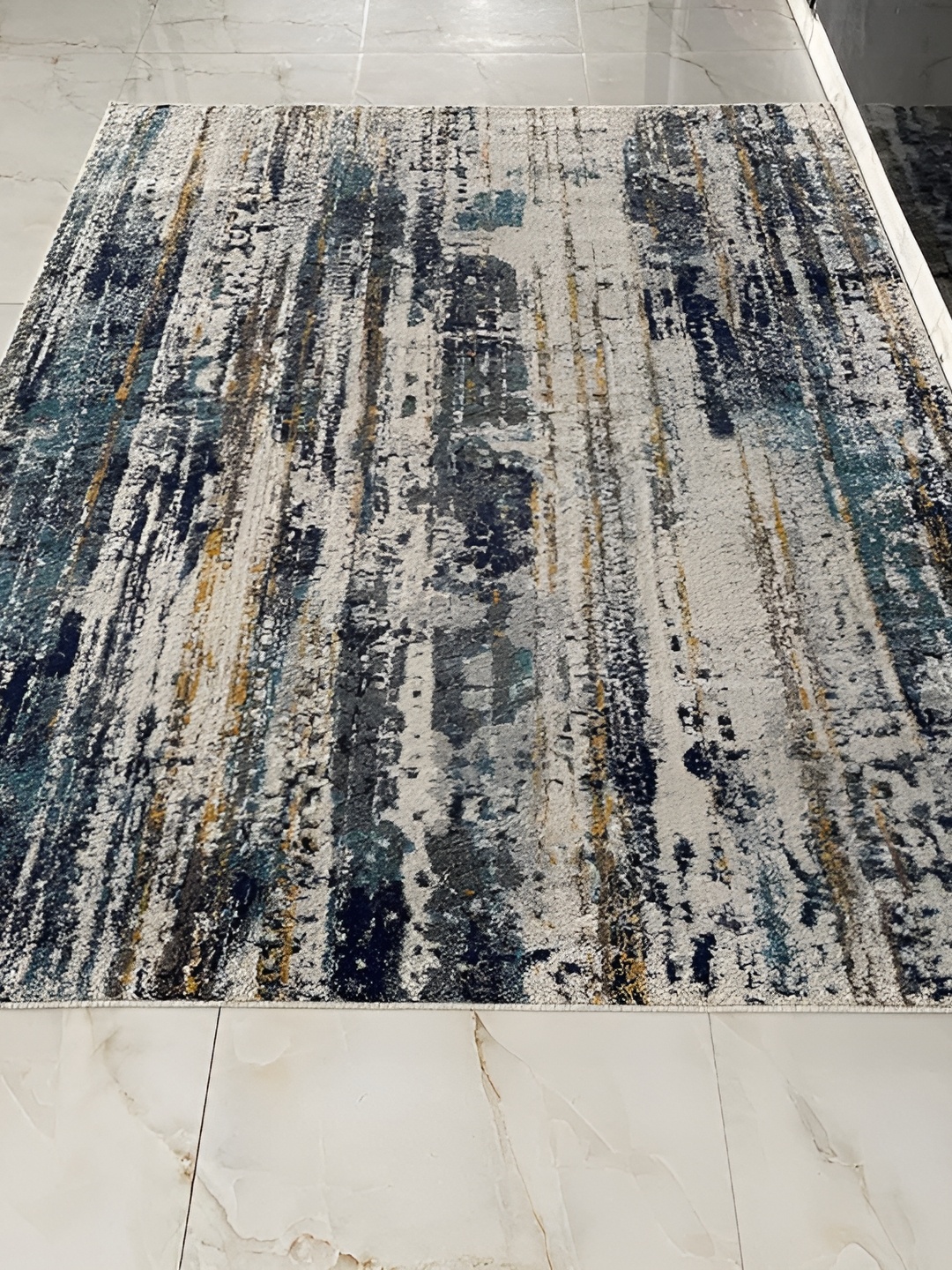 

Safiya Carpet Beige & Blue Abstract Water Resistant Carpets