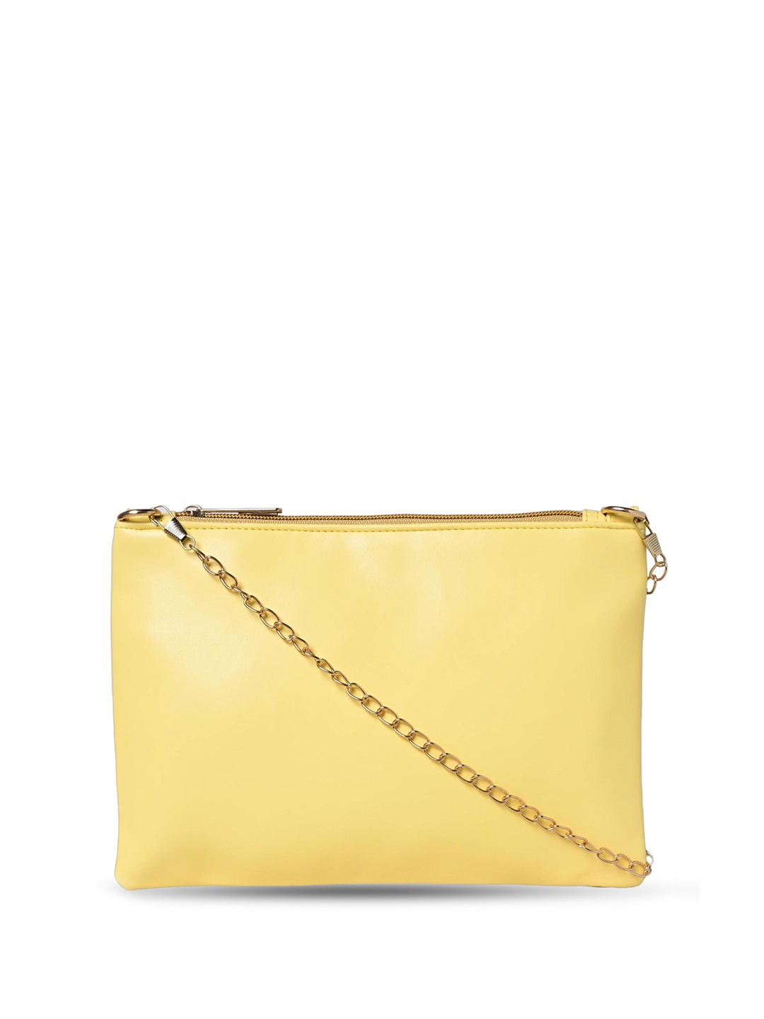 

MARKQUES Leather Structured Sling Bag, Yellow