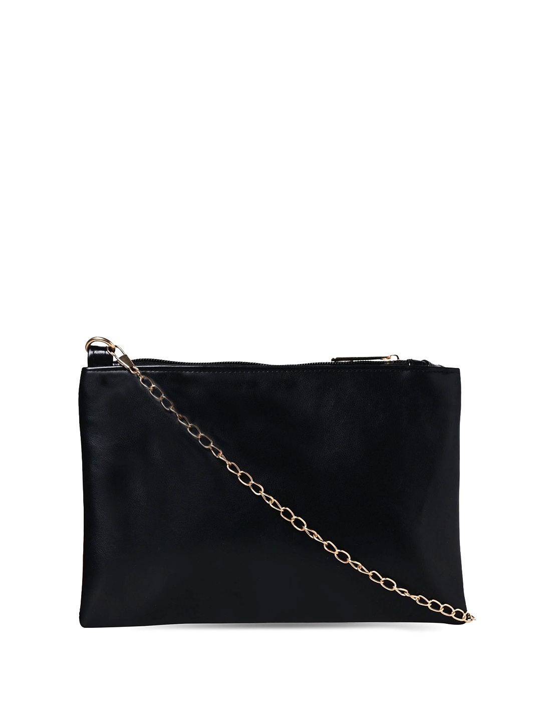 

MARKQUES Leather Structured Sling Bag, Black