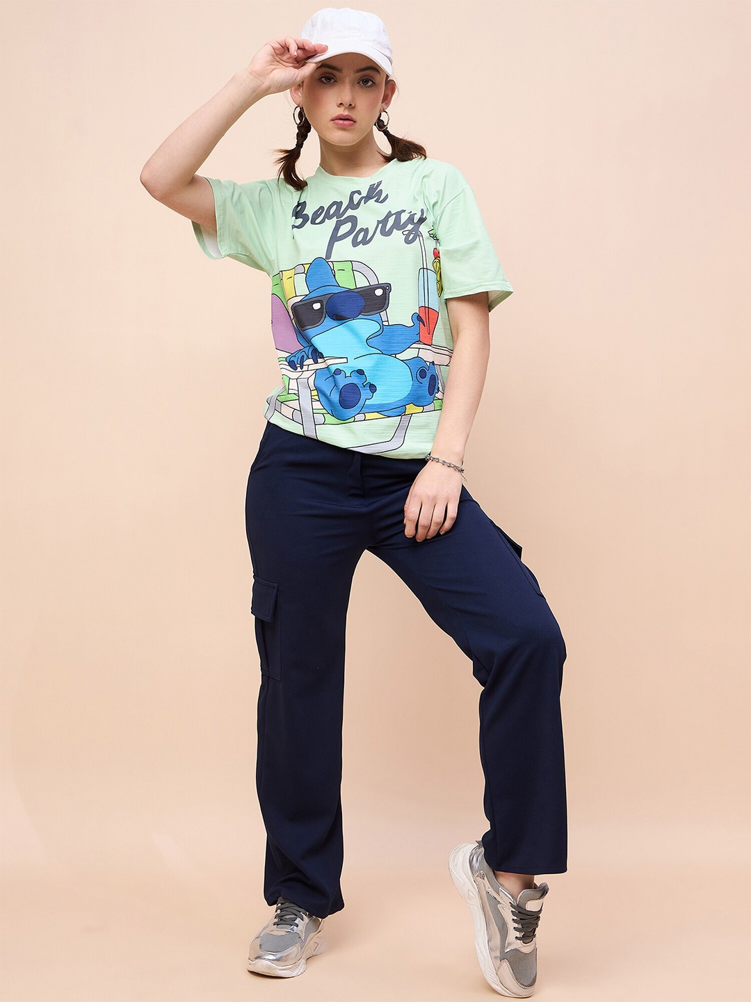 

Disney by DressBerry Green Relaxed Fit Graphic Disney Printed T-shirt