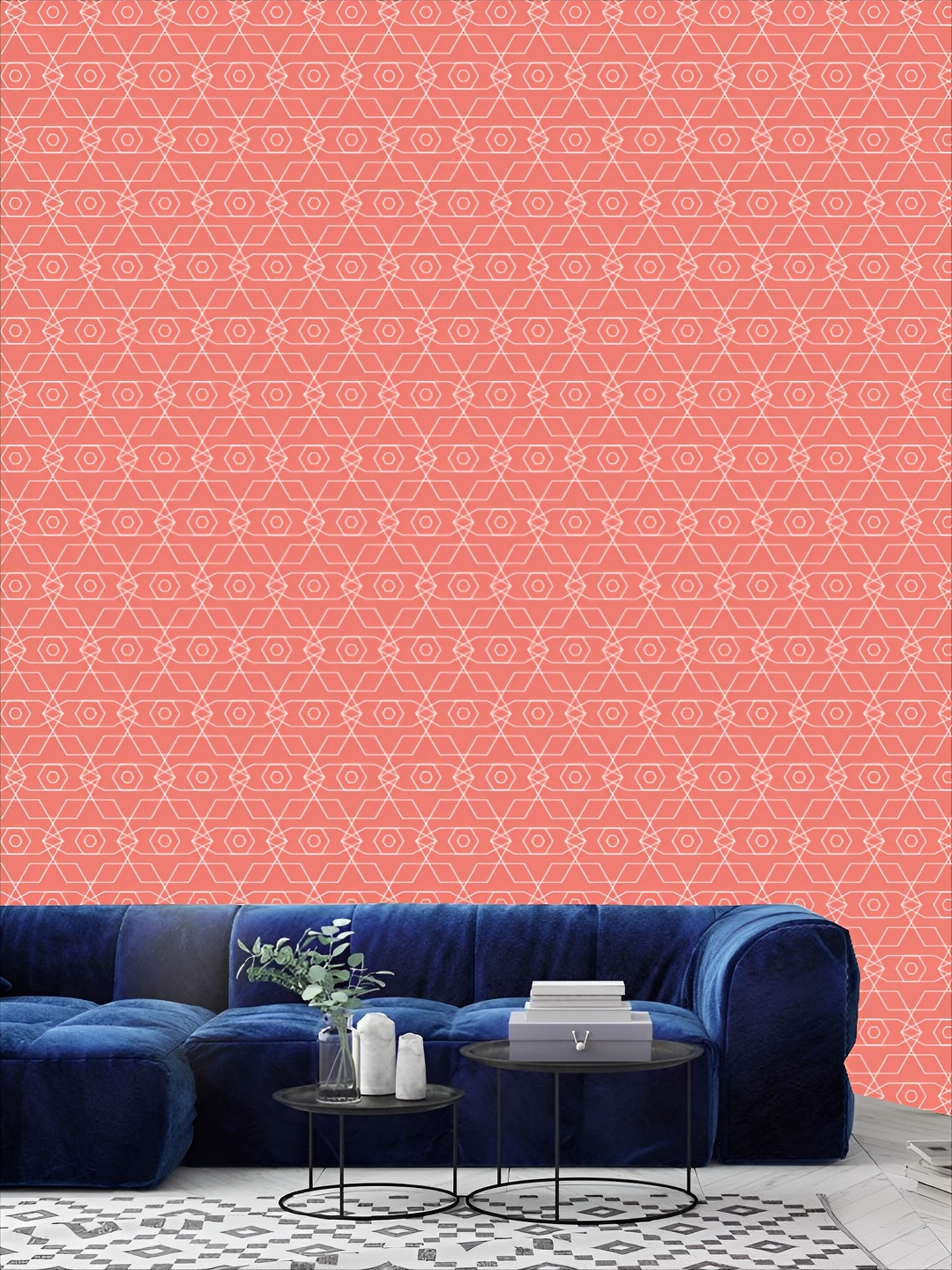 

KSHIRSA Pink Geometric 3D Printed Self Adhesive Wall Sticker