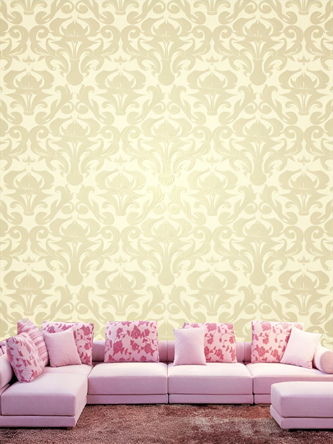 

KSHIRSA Beige & Gold Toned 3D Printed Self Adhesive Wall Sticker