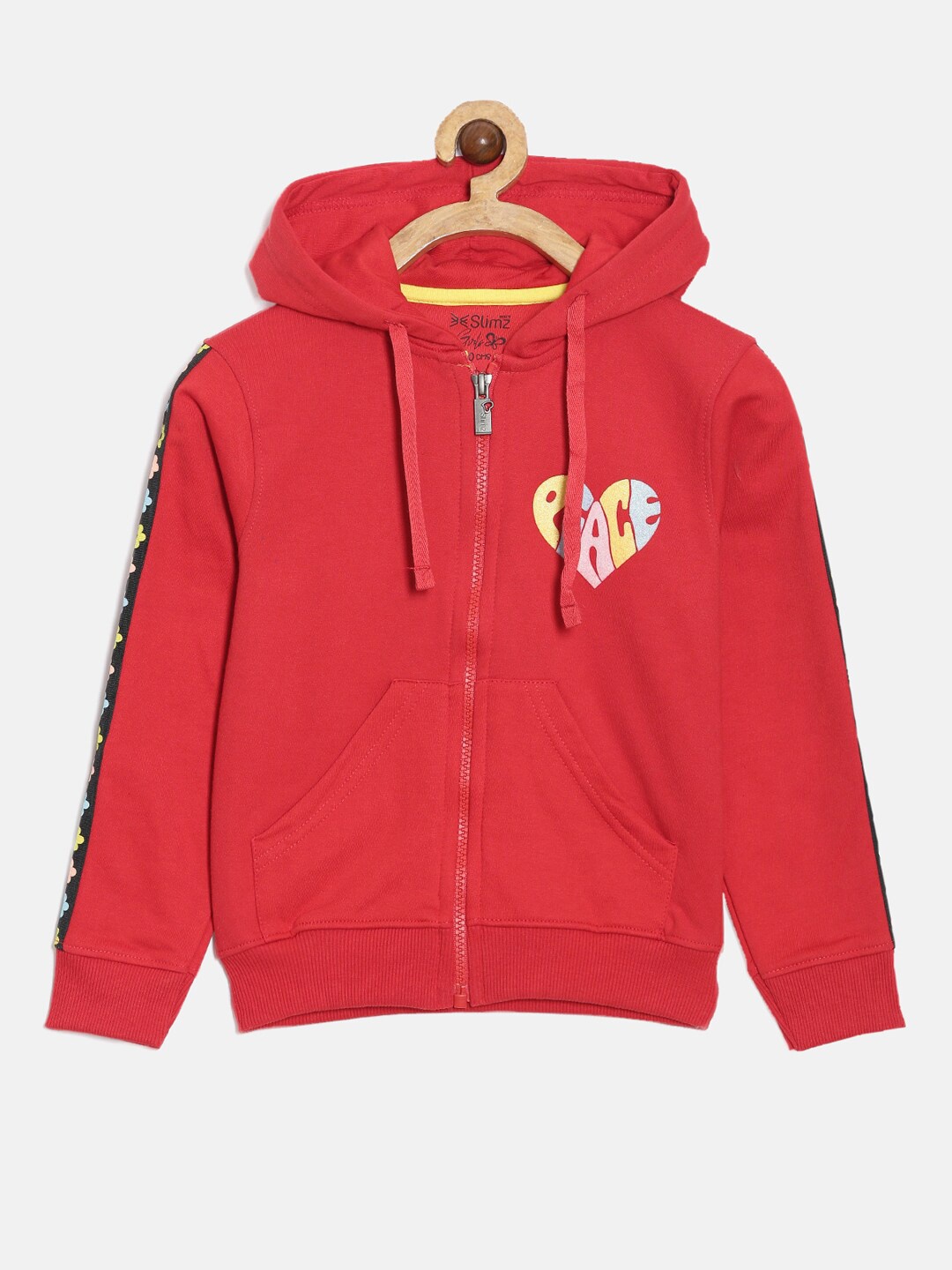 

DIXCY SCOTT Slimz Girls Hooded Front-Open Sweatshirt, Red