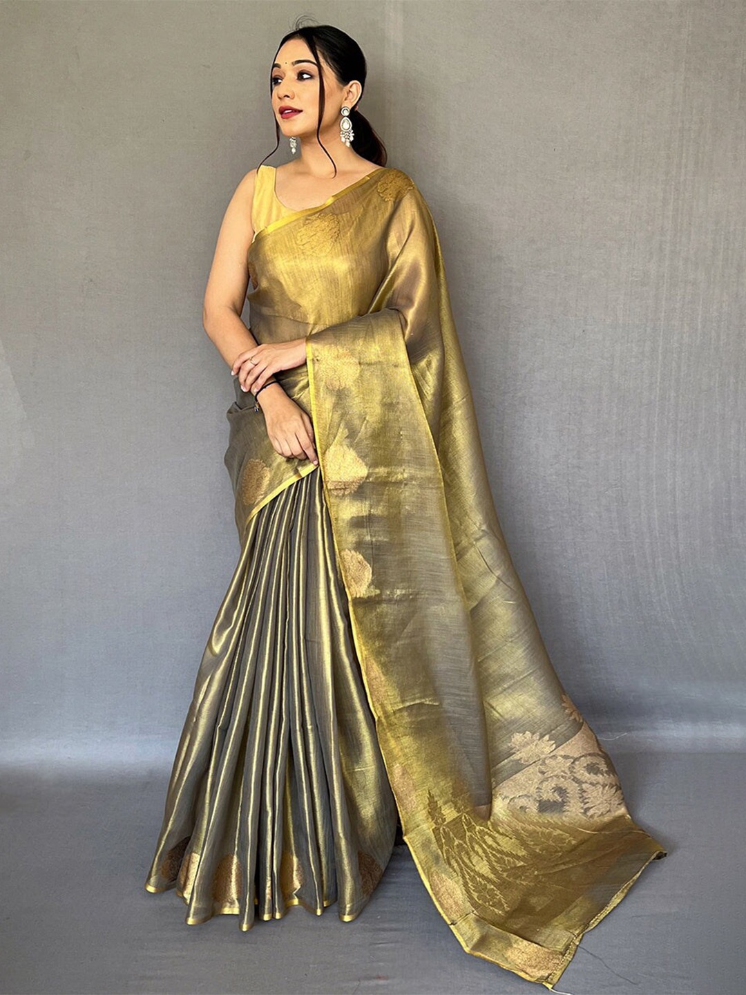 

MySilkLove Zari Tissue Banarasi Saree, Green