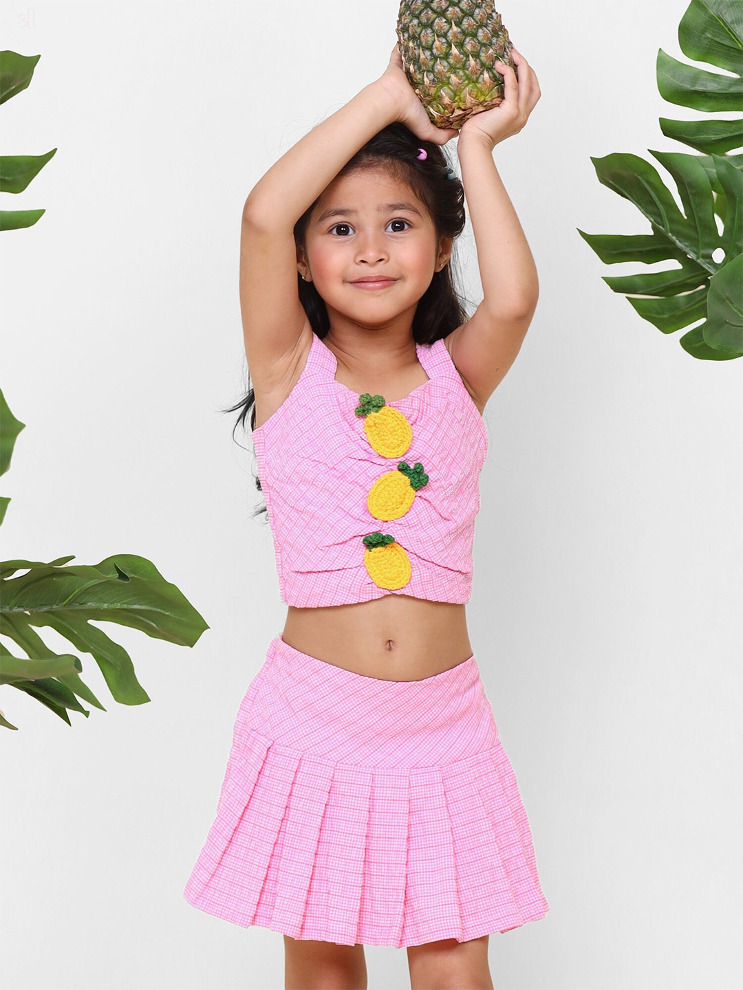 

Little Carrot Girls Top with Skirt, Pink