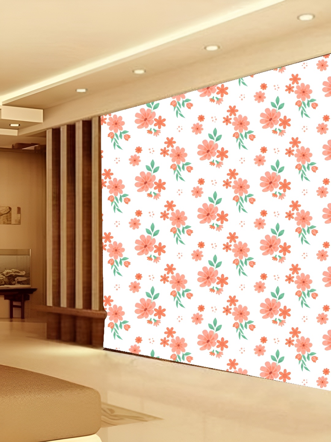 

KSHIRSA White & Red 3D Printed Self Adhesive Wall Sticker