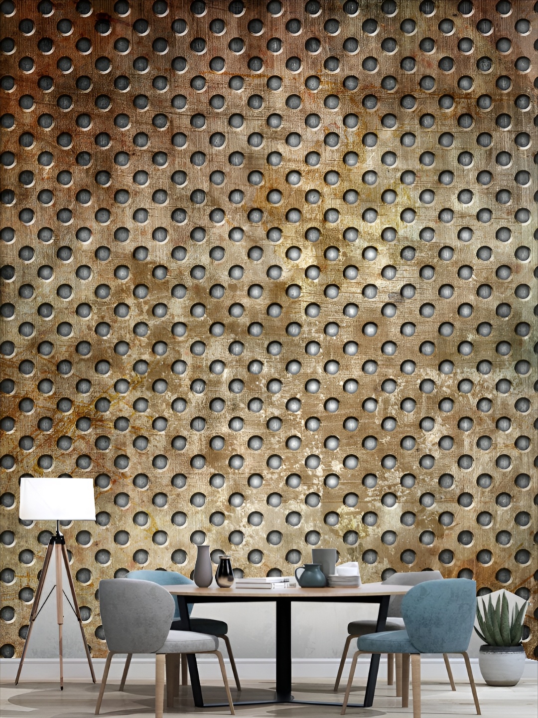 

KSHIRSA Brown 3D Printed Self-Adhesive Wallpaper