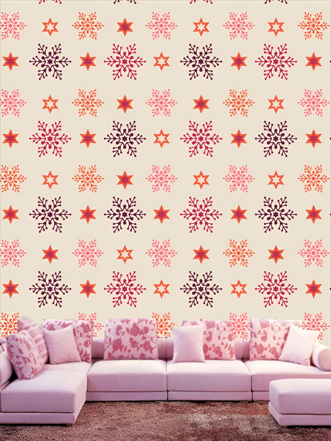 

KSHIRSA Yellow & Purple 3D Printed Self-Adhesive Wallpaper