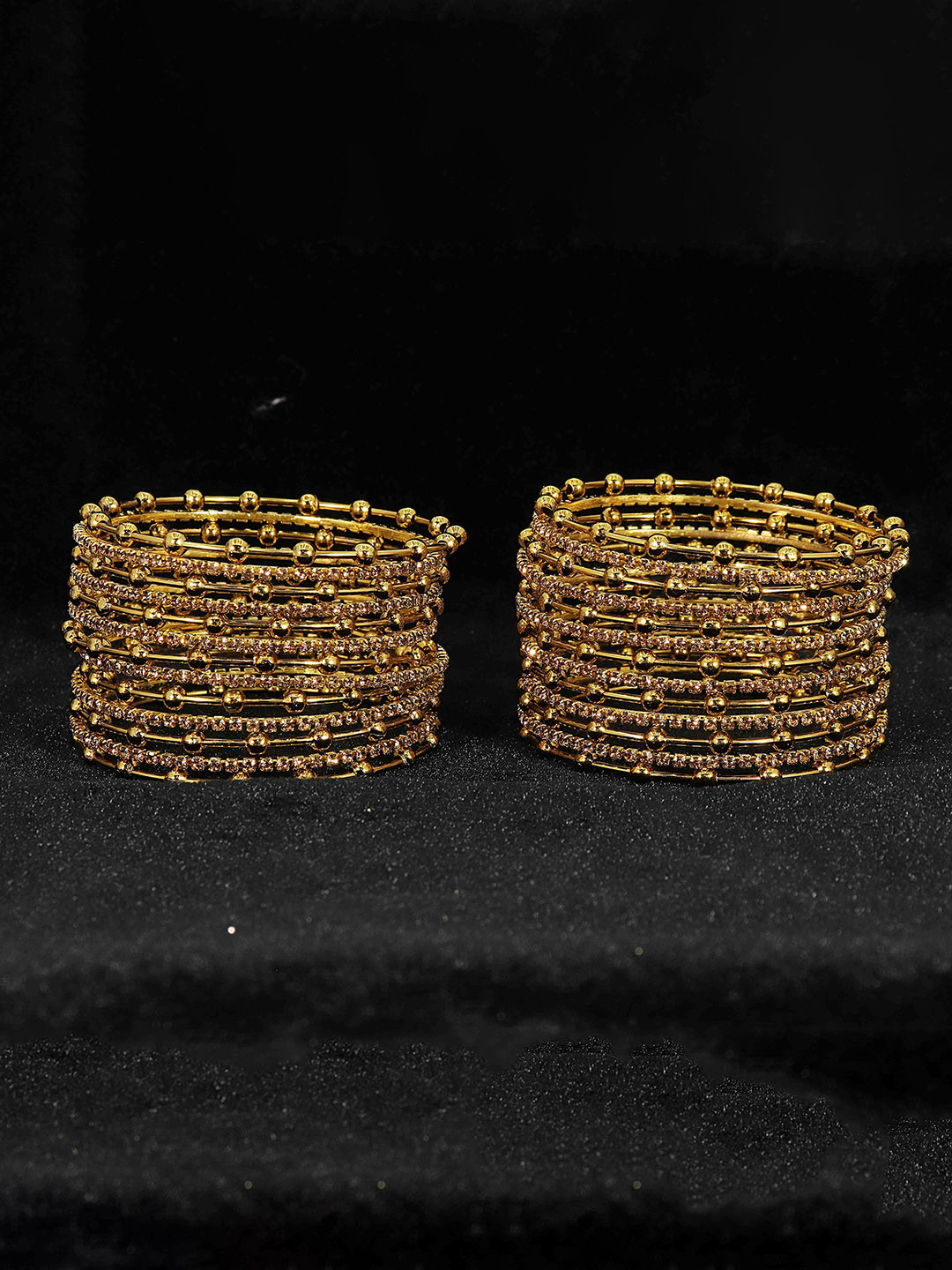 

NMII Set Of 26 Gold-Plated CZ-Studded Bangles