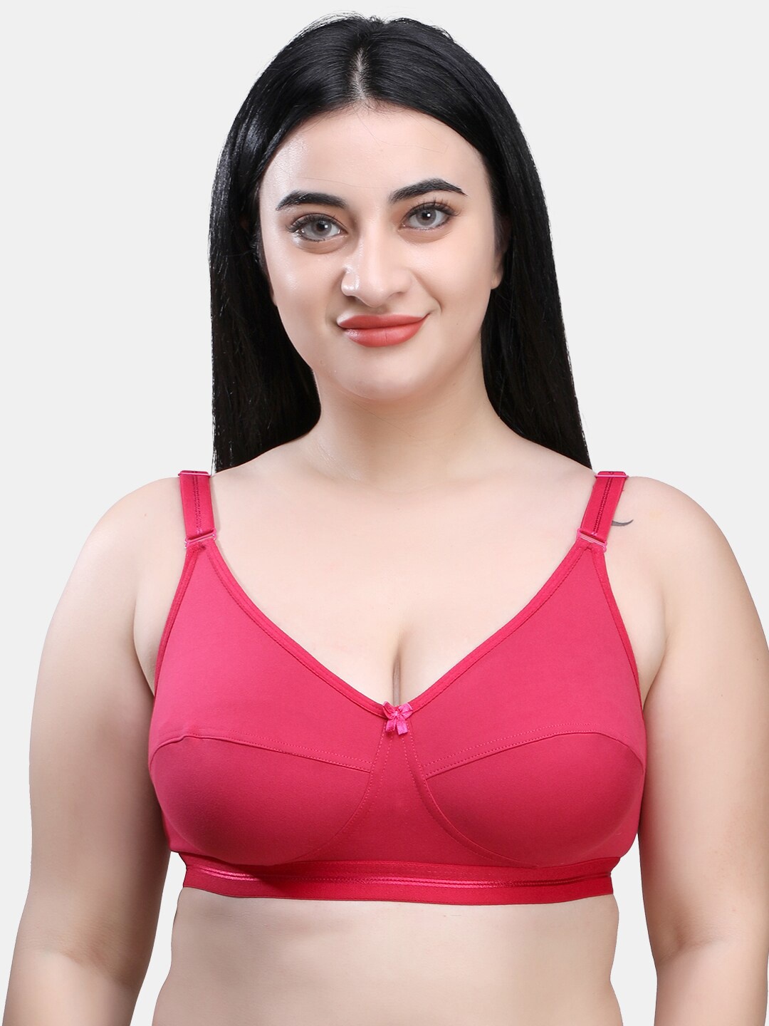 

SKDREAMS Full Coverage Non Padded Non-Wired Everyday Bra-All Day Comfort, Fuchsia