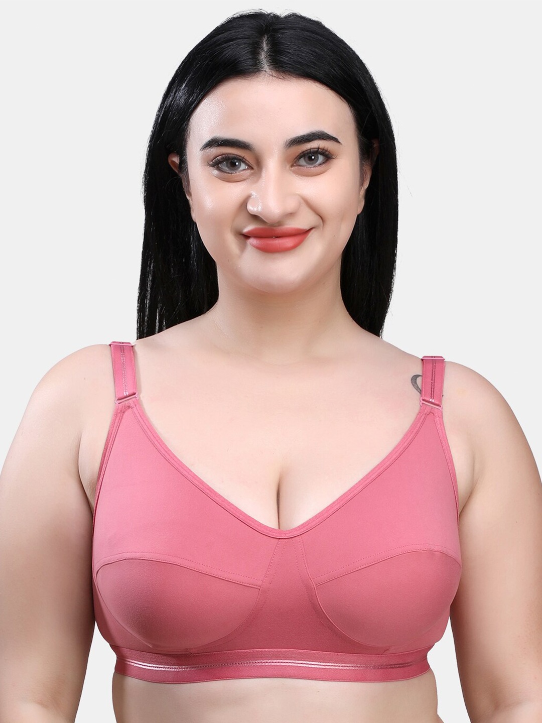 

SKDREAMS Non Padded Everyday Bra - Full Coverage, Pink