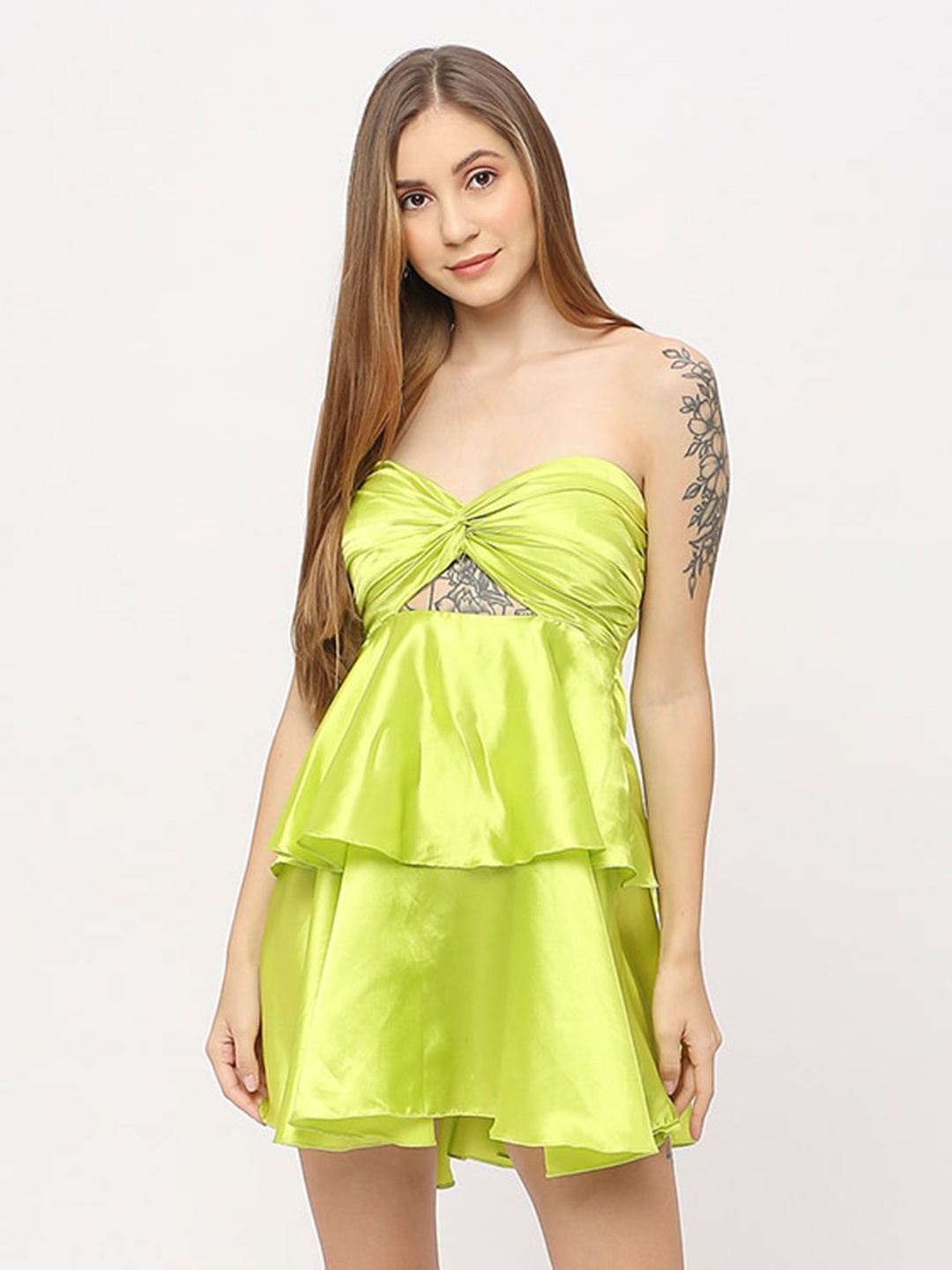 

EMBLAZE Strapless Fit & Flare Mini Dress, Green