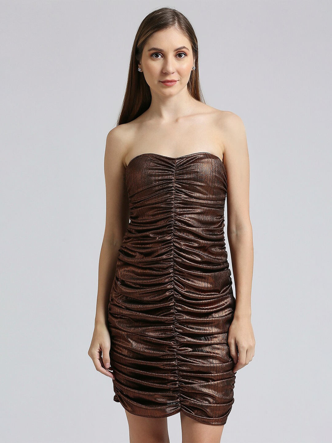 

EMBLAZE Bodycon Mini Dress, Brown